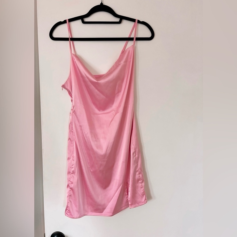 SHEIN Barbie Pink Spaghetti Strap Satin Slip Dress - Size Medium